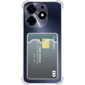 Tecno Spark 20C Kapak ile Uyumlu Kamera Korumalı Kartlıklı Darbe Emici Özellikli Şeffaf Silikon Kılıf