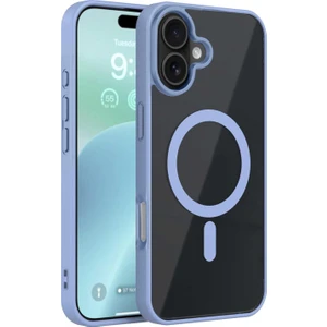 Apple iPhone 16 Kapak ile Uyumlu Magsafe Wireless Şarj Özellikli Tam Koruma Sert Kılıf - Mavi