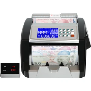 GB8500 Şarjlı Karışık Para Sayma Makinesi ve Sahte Yakalama - TL-Euro-Usd - Türkçe Sesli Uyarı + Müşteri Ekranı