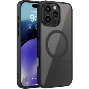 Kzy Apple iPhone 16 Promax Kapak ile Uyumlu Magsafe Wireless Şarj Özellikli Tam Koruma Sert Kılıf - Siyah