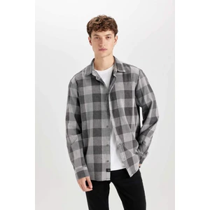 %100 Pamuk Regular Fit Kareli Uzun Kollu Gömlek D1958AX24AU