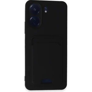 Xiaomi Redmi 13C Uyumlu Arka Kamera Korumalı Kart Koyulabilen Silikon Kartlıklı Kılıf Kapak