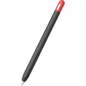 Apple Pencil Pro Kılıf Mat Silikon Kırmızı Siyah