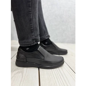 Siyah Yandan Lastikli Klasik Ayakkabı