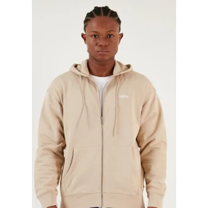 Fermuarlı Kapüşonlu Pamuk Regular Fit Erkek Sweatshirt A7771-0000 Bej