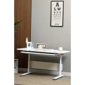 Creo Mobili Yükseklik ve Eğim Ayarlı, Vega Simple Çalışma Masası Çekmecesiz - 130x70 cm, Beyaz/Gri