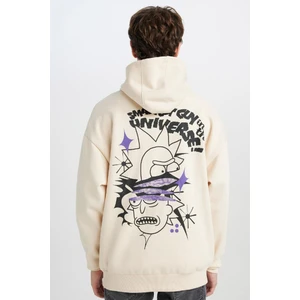 Rick and Morty Oversize Geniş Kalıp Bisiklet Yaka Sırt Baskılı Kalın Sweatshirt C9741AX24AU