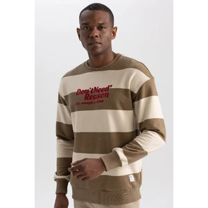 Boxy Fit Bisiklet Yaka Baskılı Sweatshirt A5799AX23AU