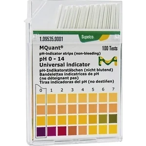 109535 Ph Kağıdı Ph 0 - 14   ph-Indikatör Şeriti Evrensel Indikatör Mcolorphast™ 100 Adet/Kutu