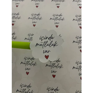 Faela Etiket Içinde Mutluluk Var Sticker 50 Adet Beyaz