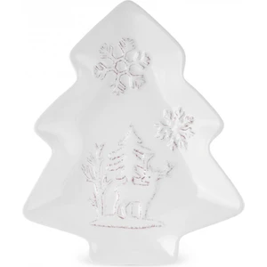 New Year Yılbaşı Snowy Servis Tabağı 18 cm Beyaz
