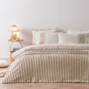 Sova Çift Kişilik Wellsoft Battaniye - Kum Beji