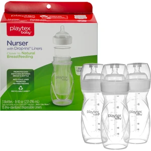 Baby ™ Nurser® Bebek Biberon & Liners®  Seti - 100% Anti-Kolik - 236ml , 3 Adet Biberon & 15 Adet Sterilize Tek Kullanımlık Liners Biberon Torbaları, 3+ Ay, Orta Akış