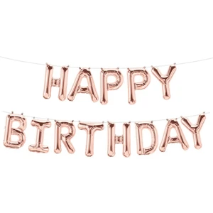 Patladı Gitti 16 Inç Rose Gold Happy Birthday Folyo Balon Set