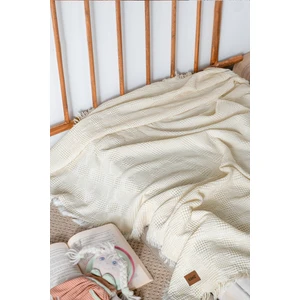 Bebek %100 Pamuk Waffle Pike Örtüsü 90X120 - Melis Krem