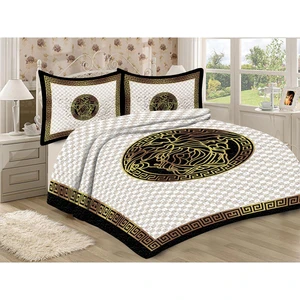 Doruklar Home Collection Kapitoneli Pamuk Dolgulu Kadife Kumaş Modern Desenli Premium Kalite Yatak Örtüsü Seti