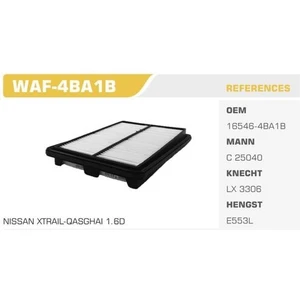 WAF-4BA1B Hava Filtresi Kadjar Qashqai 1.5 Dcı 1.6 1.2 Dıg-T 1.6 Dıg-T Kolı: 40 Ad FN0227