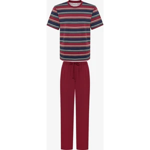 Burgundy Stripe Çok Renkli Pantolon Pijama Takımı