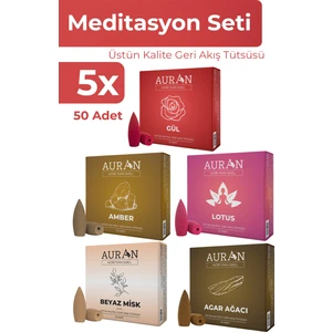 5x Geri Akış Tütsüsü Seti Konik Tütsü Backflow Incense Cones 5X10 Adet