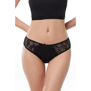 Kadın Siyah 3 Lü Paket Pamuk Elastan Dantelli Slip Külot 149 3M149