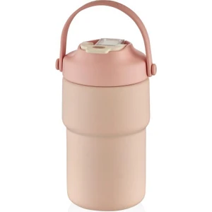 Askılı Mug Çelik Bardak 450ML Pastel Pembe