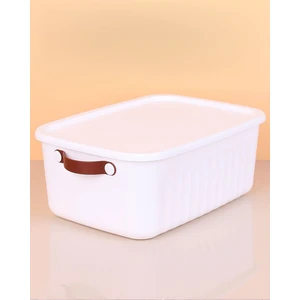 1 Adet 10 Litre Kulplu Saklama Kabı, Çok Amaçlı Düzenleyici Kapaklı Kutu, Dekoratif Saklama Kutusu, 35X25X15CM