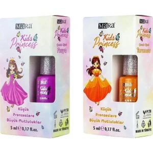Kids Princess Fuşya -Turuncu 2 Li Oje