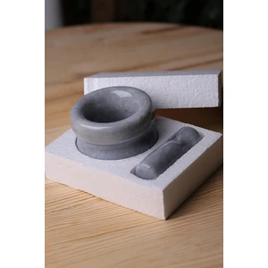 Mermer Havan Seti Orta Boy Doğaltaş Mermer Havan Seti 9 x 7 cm