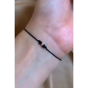 14 Ayar Siyah Ipli Dorika Bileklik