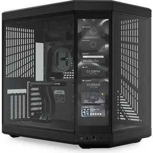 Y70 Touch Pitch Black Temperli Cam USB 3.2 E-Atx Dual Chamber Mid Tower Dokunmatik Ekranlı Gaming Kasa (CS-HYTE-Y70TTI-BB )