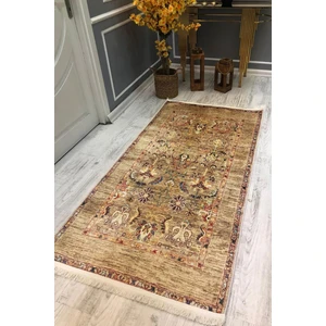 Doruklar Home Collection Kaymaz Taban Yıkanabilir Toprak Rengi Kilim Desen Vintage Halı