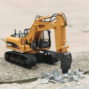 Huına 1/14 Yüksek Kalite 16 Kanal Rc Model Ekskavatör Kırıcı Ataşmanlı Delici Matkap Uzaktan Kumandalı Çok Fonksiyonlu Metal İş Makinası - 2.4G Full Fonksiyon Sesli Ve Işıklı - 1560