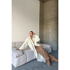 Uzun Salaş Triko Hırka EKRU 8245