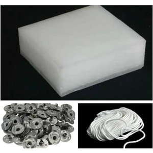 Mum ve Parafin Avantaj Paket 1kg- Fitil 5mt- Çıt Çıt 50 Adet, Mum Yapımı Malzemeleri Seti, Hobi Seti