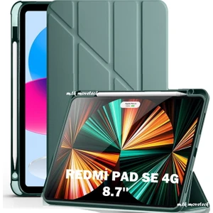 M.tk moveteck Xiaomi Redmi Pad Se 4g 8.7 Inç Kılıf Kalem Bölmeli Katlanabilir Uyku Modlu Yumuşak Silikon Kapak