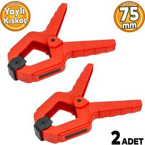 Yaylı Kıskaç Mandal El Tip İşkence Kırmızı Klips Hobi 75 mm 3 Inç 2 Adet
