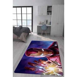 Doruklar Home Collection Kaymaz Taban Makinada Yıkanabilir Dijital Baskı Iron Man Desenli Genç Odası ve Çocuk Odası Halısı Dot Taban Halı