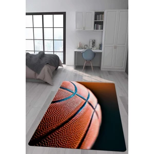 Doruklar Home Collection Kaymaz Taban Makinada Yıkanabilir Dijital Baskı Basket Topu Desenli Genç Odası Halısı Dot Taban Halı