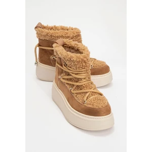 Dila Taba Suni Kürklü Kadın Kalın Tabanlı Kar Botu