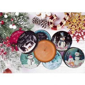 Balmumu Mum (Yılbaşı Temalı Metal Kutuda)