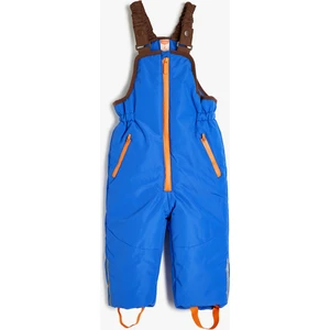 Fermuar Detaylı Askılı Uzun Kar Tulumu