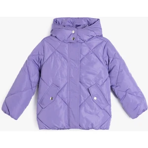 Şişme Mont Kapşonlu Çıtçıt Detaylı Kapitone