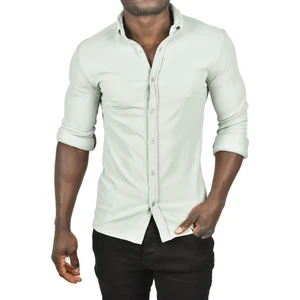 Likralı Kumaşı Fitilli Slim Fit Uzun Kollu Gömlek 2500805