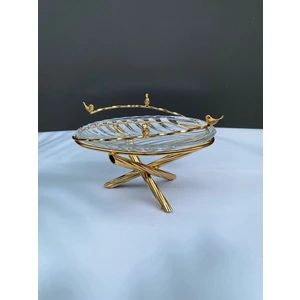 Azade Bakır Kuşlu Tekli Cam Sunumluk