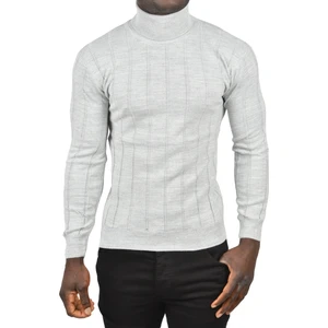 Slim Fit Likralı Tam Balıkçı Yaka Çizgili Boğazlı Kazak 2505504