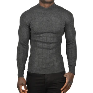Yarım Balıkçı Yaka Çizgili Tüylenmeyen Slim Fit Triko Kazak 2505491