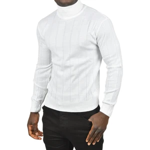 Slim Fit Likralı Tam Balıkçı Yaka Çizgili Boğazlı Kazak 2505504