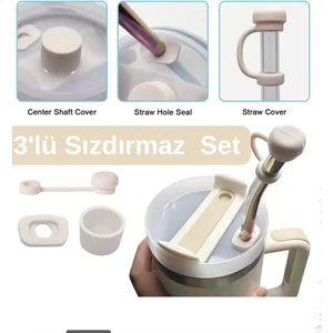 Quencher ve Yeni Nesil Pipetli Termos Uyumlu 3 Parça Sızdırmaz Koruyucu Aksesuar Silikon Set