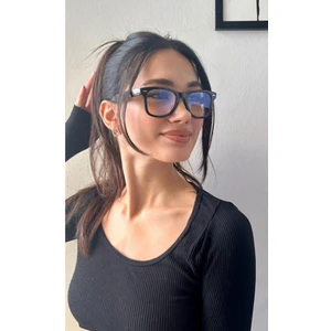 Modica Siyah Wayfarer Unisex Mavi Işık Korumalı Gözlük Ekran Gözlüğü Değiştirilebilir Cam