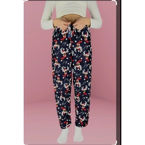 Kadın Ev Pantolonu Geyik Desenli